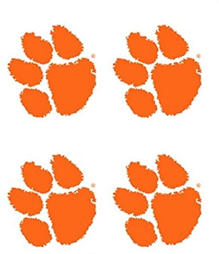 Clemson University Tigers – Waterless Peel & Stick Temporary Spirit Tattoos – 4-Piece – Orange Tiger Paw Print Logo - Walmart.com